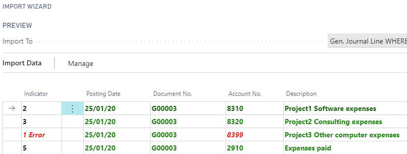 Import Wizard Error message Import Wizard Error message